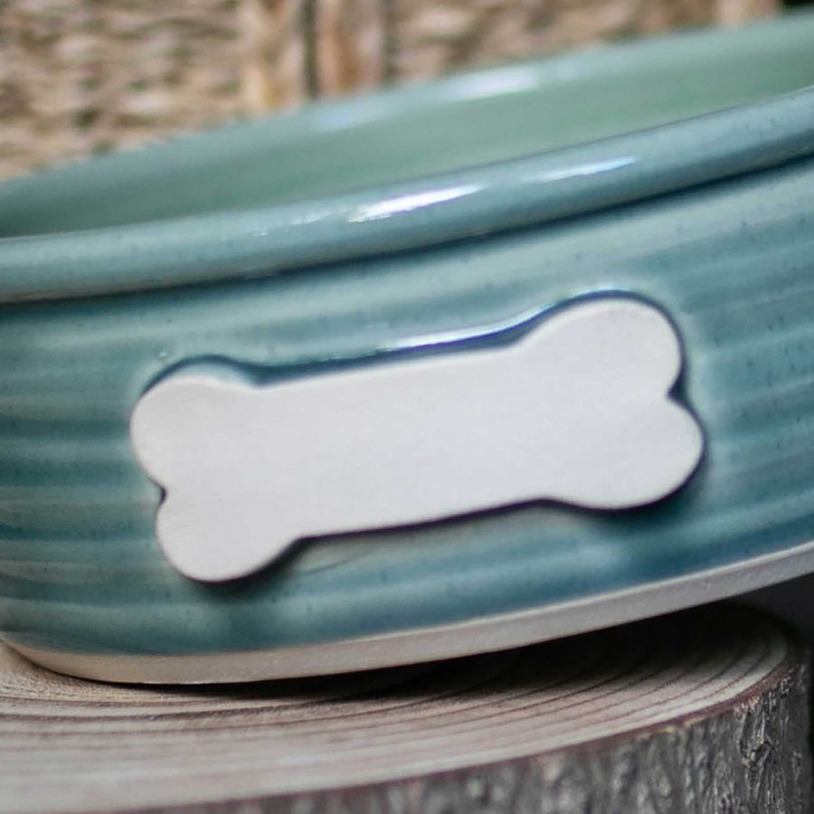 TBStoneware Glazed Dog Bowl Set of 2 in Aqua - Image 3